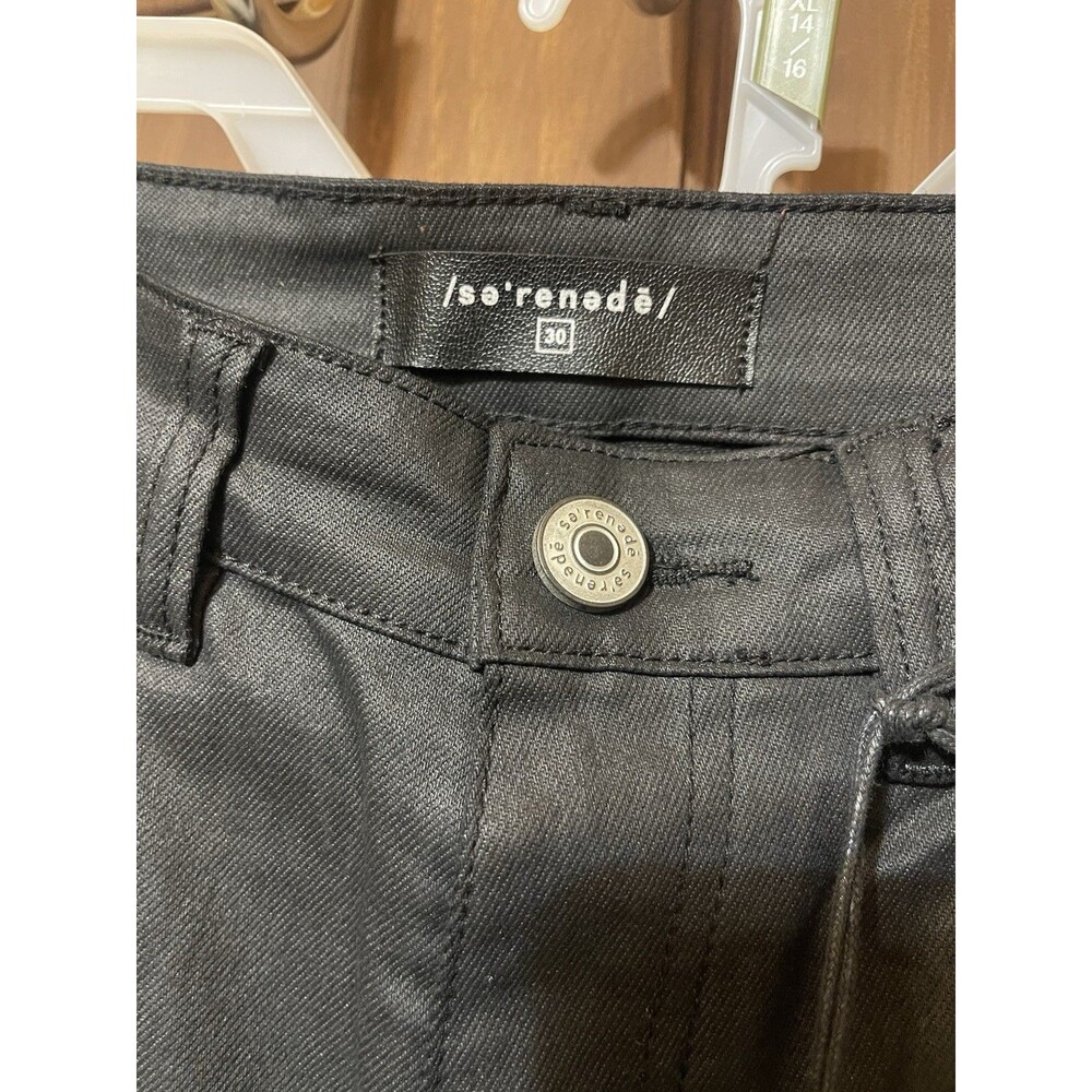 Serenede 1111 Waxed Cargo Jeans Black Stacked Slim Skinny Bungee Men’s 30 NWT - Picture 3 of 7